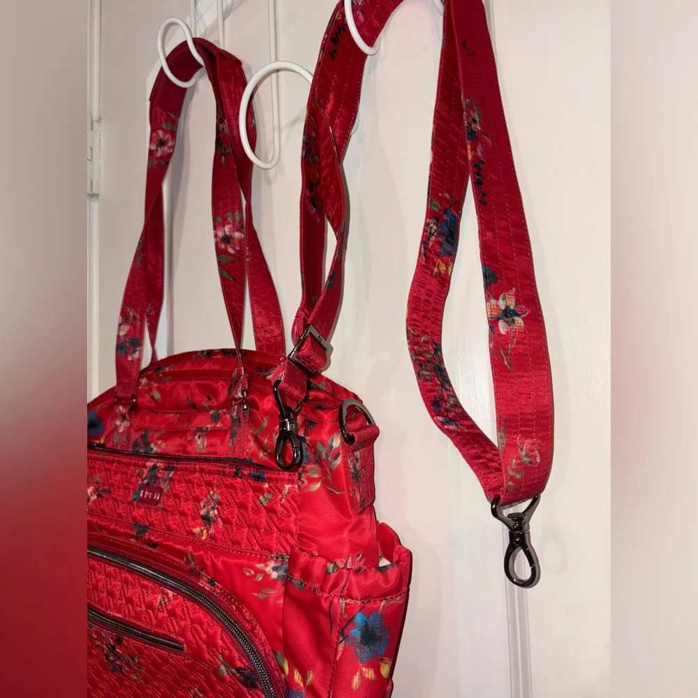 Lug Windjammer Tote Bag Crimson Bloom Floral Red - Picture 4 of 16